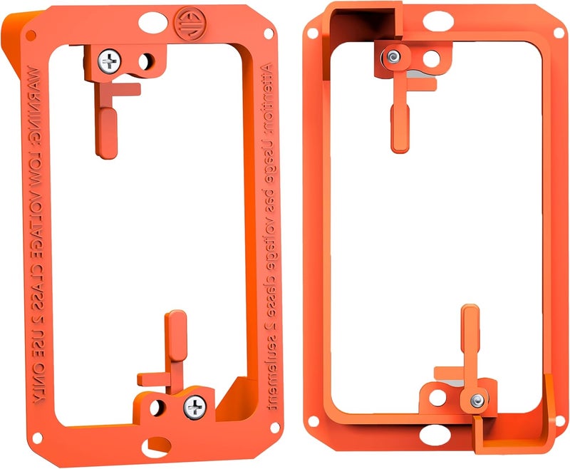 Best Mounts BestMounts Low Voltage Mounting Bracket 1 Gang, 2 Pack for Single Gang Wall Plate, Telephone Wires, Network Cables, HDMI, Coaxial, Speaker Cables - Low Voltage Box Cable Wall Plate Bracket, Mud Ring - Image 1